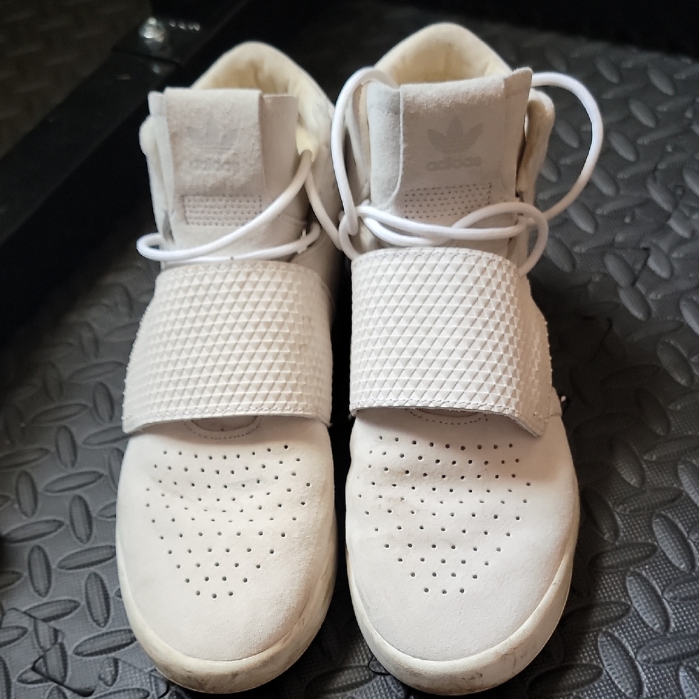 adidas Tubular Invader Strap White Adidas White High-Top Sneakers